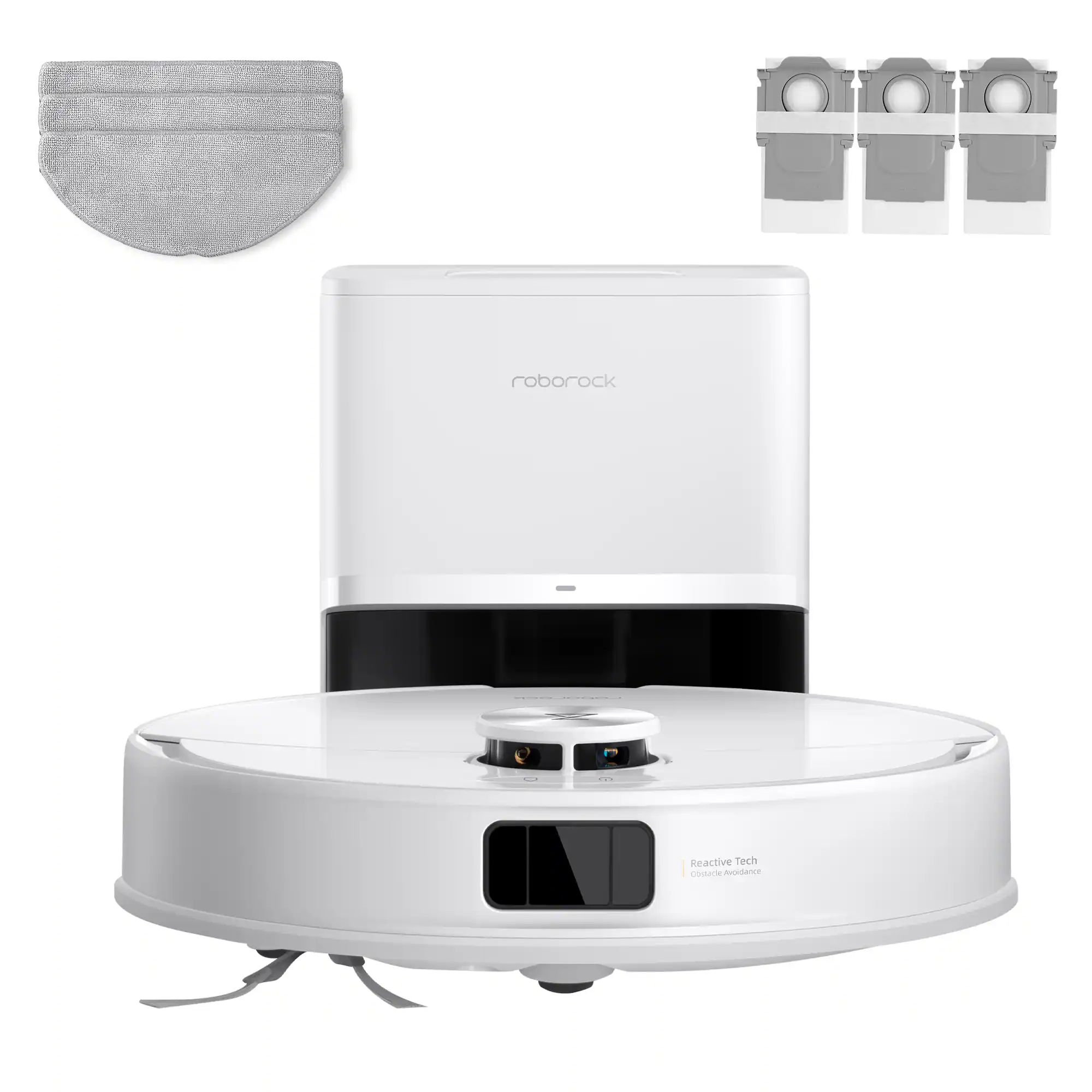 Roborock - Q10 VF+ Robot Vacuum & Mop, 10,000 Pa, Vibrating & Liftable Mop, Self-Empty Dock, Anti-Tangle Brush, Q8Max+ Upgrade - White