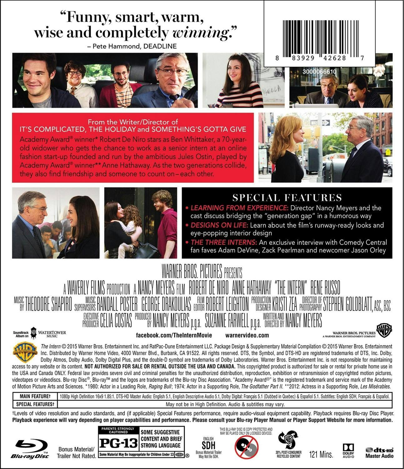 Back. The Intern [Blu-ray].