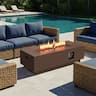 U-HOMY - Modern Rectangle Propane Fire Pit Table, 50000 BTU Outdoor Gas Fire Table for Patio, Backyard & Deck