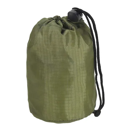 Front. Unique Bargains - Stuff Sack, Nylon Waterproof Storage Sack, Portable Drawstring Dry Bag with Toggle, 3x5Inch, for Camping - Dark Green.