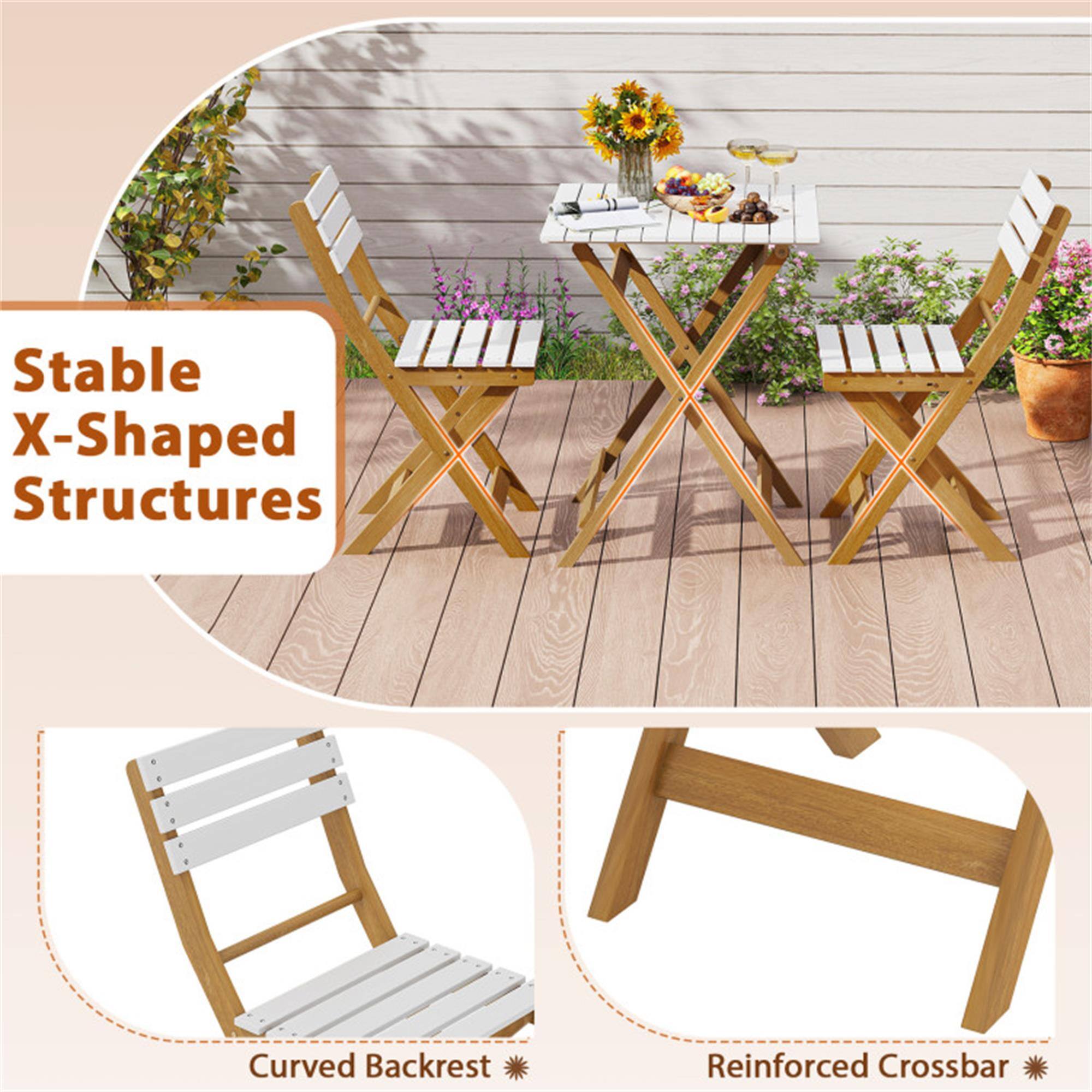 Stable X-Shaped Structures  
Curved Backrest  
Reinforced Crossbar