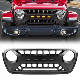 AMERICAN MODIFIED - Grille w/Lights for 2018-2023 Jeep Wrangler JL & Gladiator JT - Matte Black