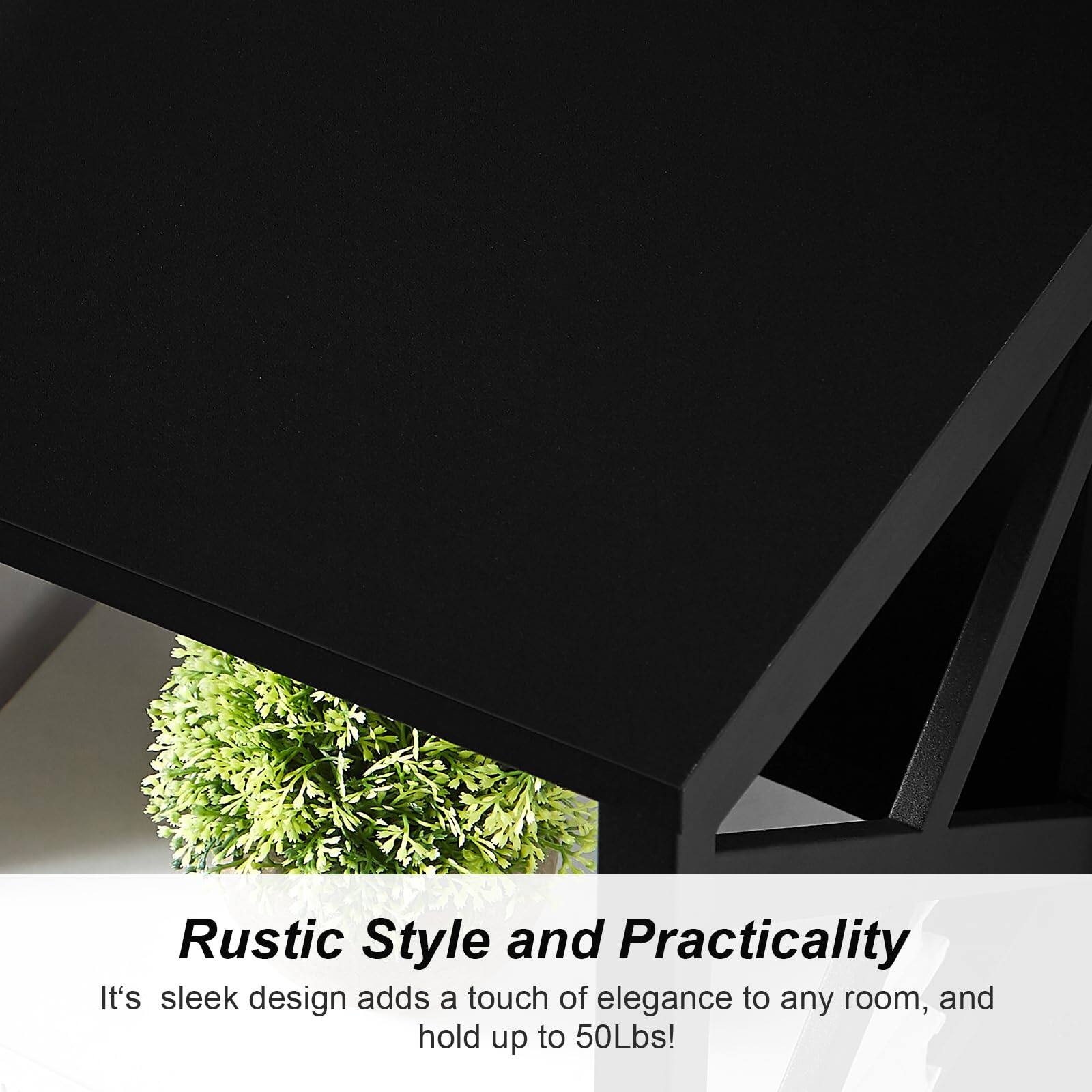 Rustic Style and Practicality

It's sleek design adds a touch of elegance to any room, and hold up to 50Lbs!