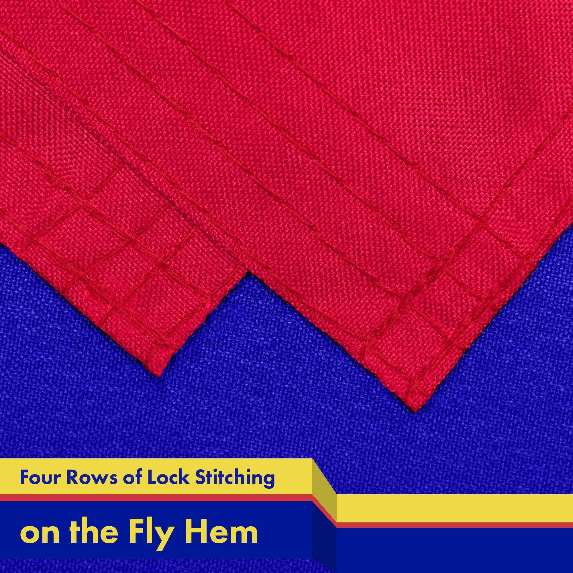 Four Rows of Lock Stitching on the Fly Hem