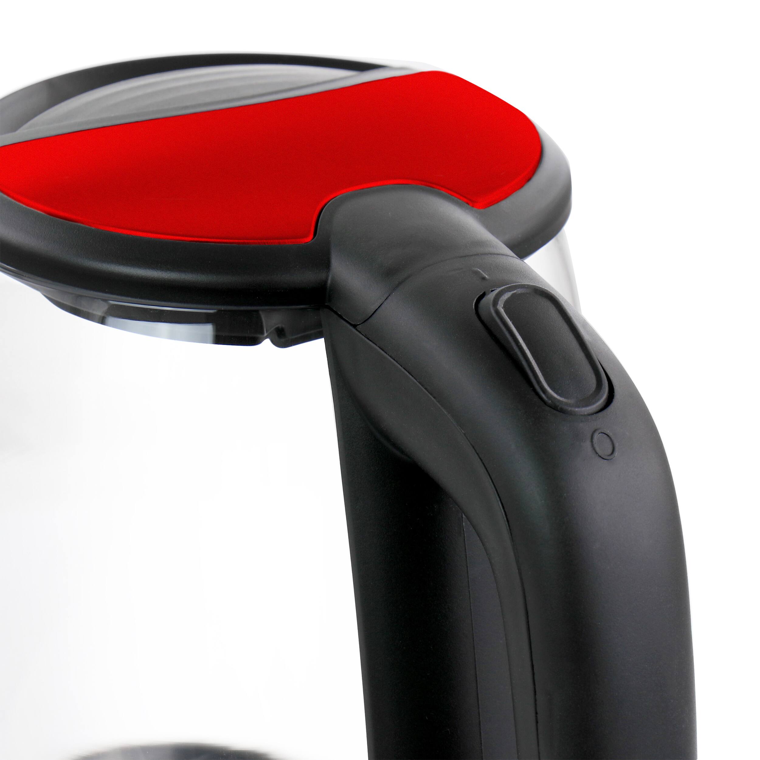 Alt View 2. Better Chef - Better Chef 1.7 Liter 360 Degree Glass Cordless Electric Kettle in Red - Red.