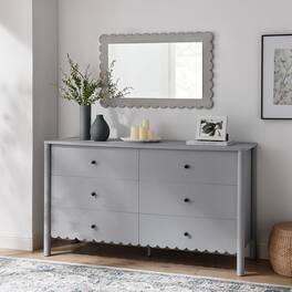 Emmeline Scalloped 6-Drawer Dresser by Modway - Light Gray