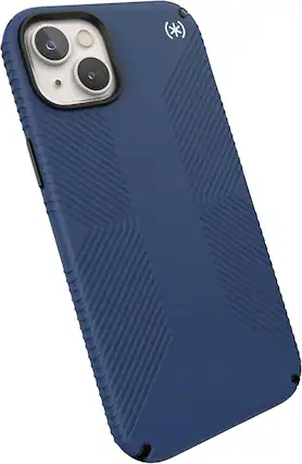 Front. Speck - Speck Presidio2 Grip with MagSafe Blue Case for iPhone 14 Plus/ iphone 6.7 (2022) - Blue.