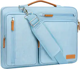 mosiso - Laptop Shoulder Bag 14 Inch, 360 Protective Computer Messenger Bag for HP Lenovo Dell ASUS Acer - Air Blue