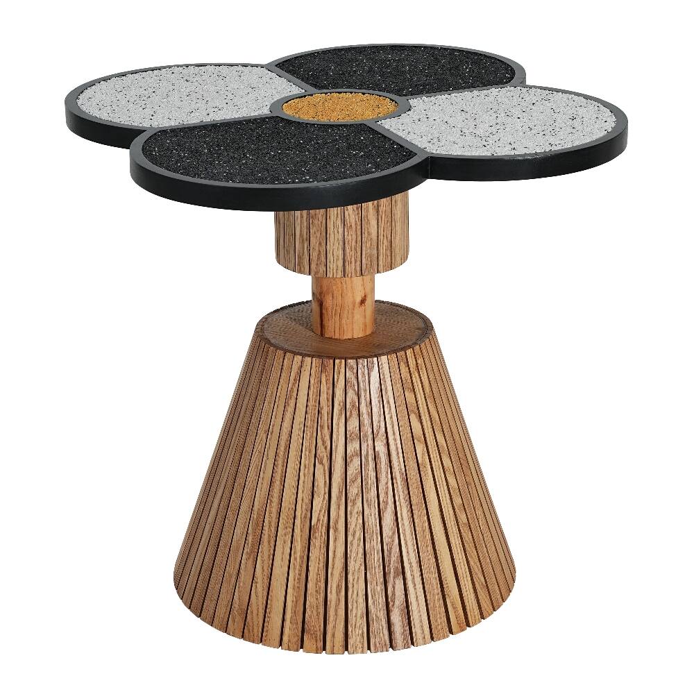 Loheer Four Leaf Clover Side Table Decorative Accent Table Wood Grain ...
