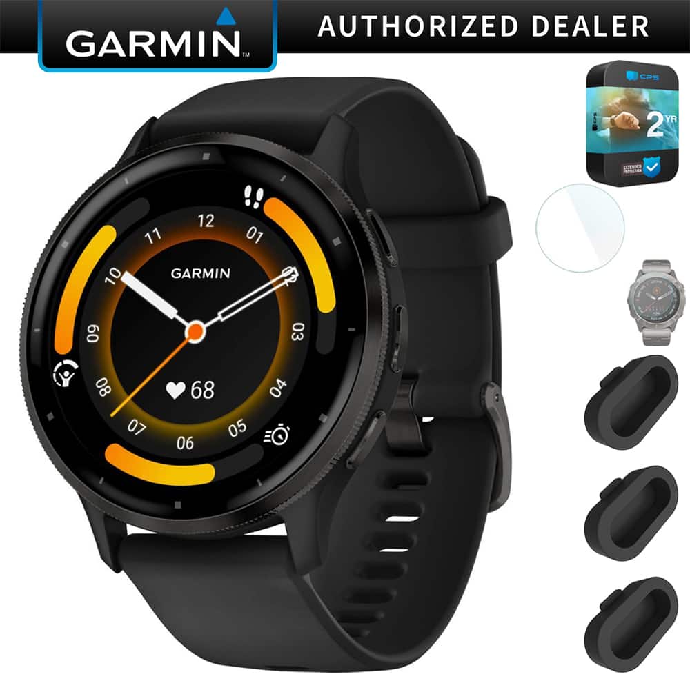 Garmin - Venu 3 Health and Fitness GPS Smartwatch (45mm) + 2 Year Protection Pack - Stainless Steel and Black - (2023)
