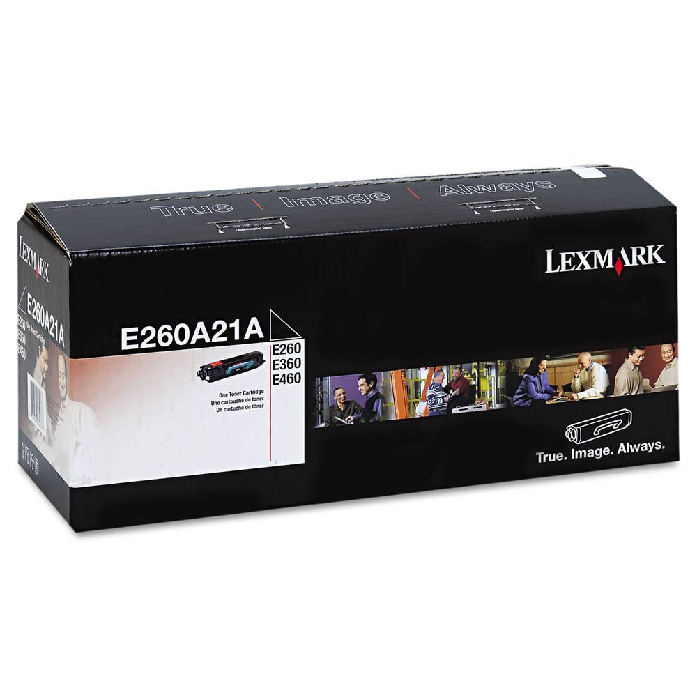 Always True Image  
LEXMARK  
E260A21A  
E260  
E360  
E460  
One Toner Cartridge  
le toner cartridge  
le cartucho de toner  
True. Image. Always.