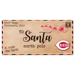 Fan Creations - Cincinnati Reds 6'' x 12'' Letter to Santa Sign - Multicolor