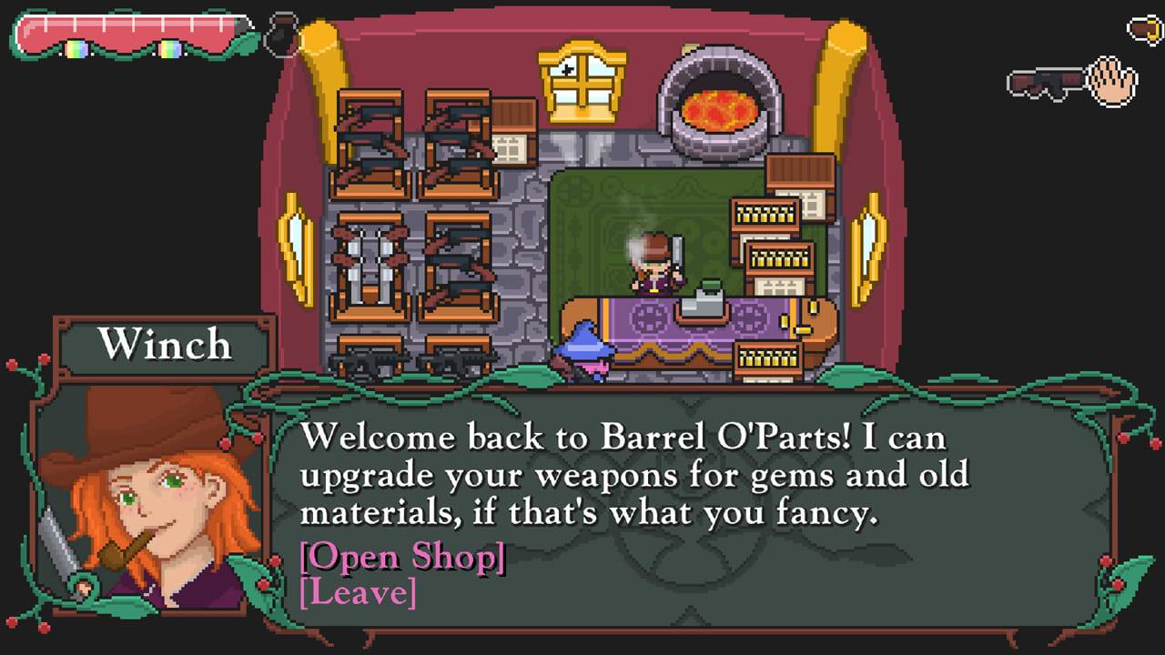 Winch

Welcome back to Barrel O'Parts! I can upgrade your weapons for gems and old materials, if that's what you fancy.

[Open Shop] [Leave]