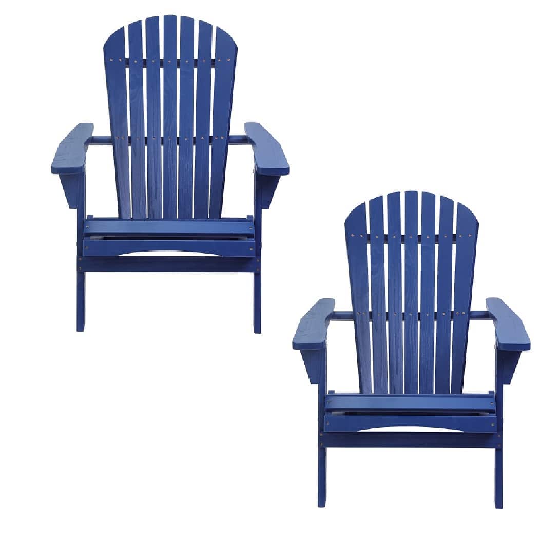 Jiallo - Grand Collection Folding Large Size Adirondack Chair Pine Wood - Navy Blue price history on PriceWatchPro