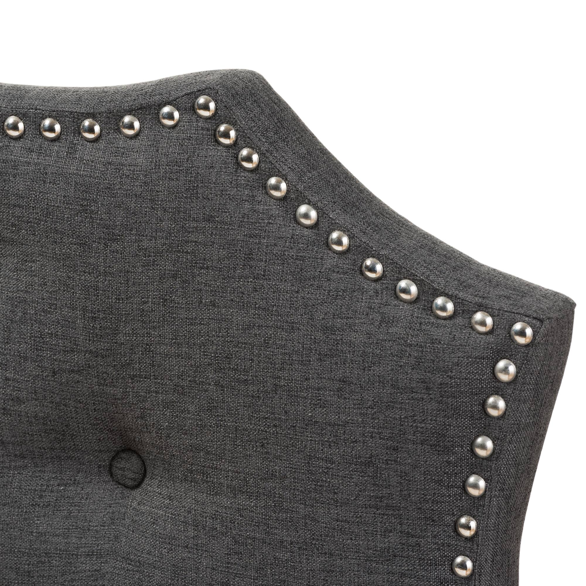 Left. Baxton Studio - Aurora Modern and Contemporary Fabric King Size Headboard - Dark Grey.