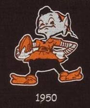 Alt View 2. Winning Streak Sports - Cleveland Football Browns LARGE 22x14 Wall Hanging Logo Banner featuring logos from 1946, 1950, 1961, 2006 - Multi.