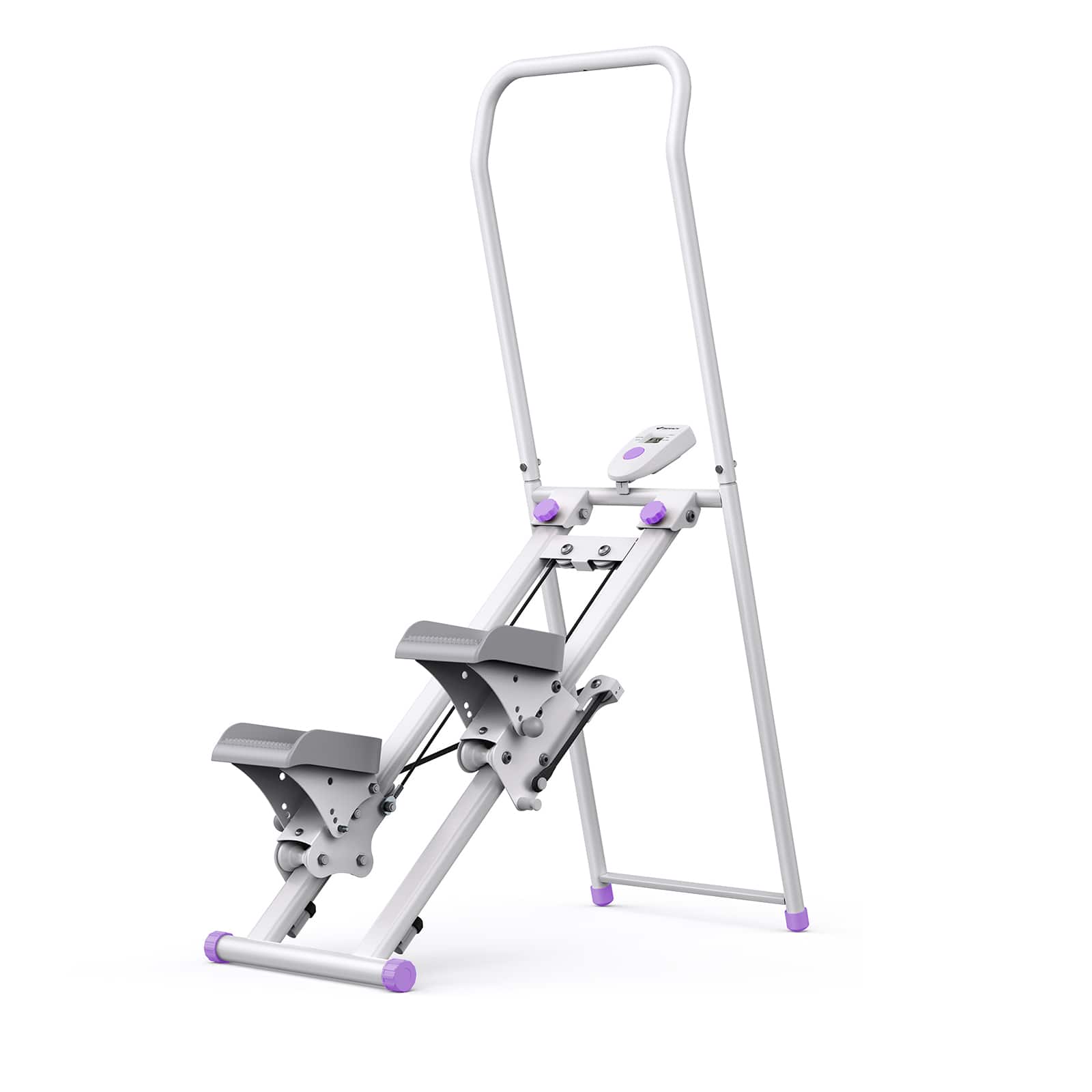 MERACH - Vertical Climber Stair Stepper Machine Full Body Workout Home Gym Exercis Adjustable Handlebar & Pedals - white purple