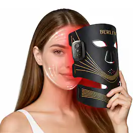 NIMO - Wireless Red Light Therapy Mask for Face & Neck, 4 Modes & Timer, 416-Beam LED Flexible Silicone - Black