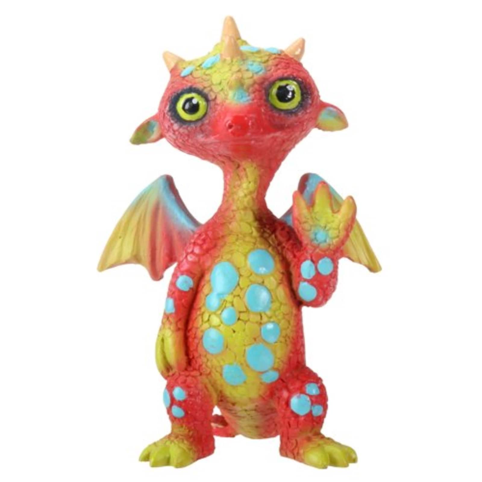 Pacific Trading - Gregory the Friendly Dragon Figurine Statuette Fairy Tale Fantasy Mythical 3.25 inch - Red