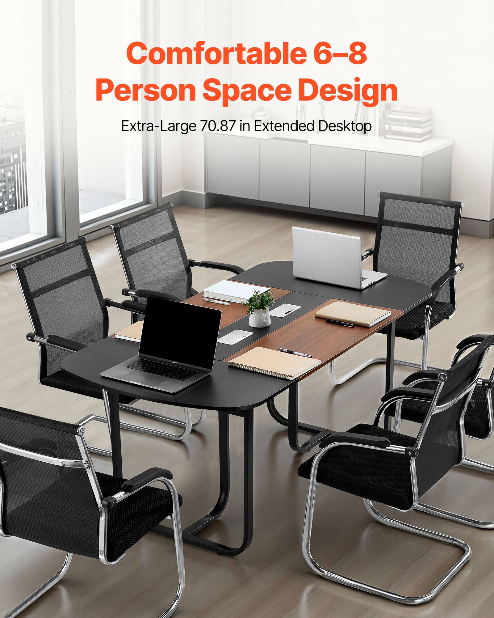 Comfortable 6-8 Person Space Design  
Extra-Large 70.87 in Extended Desktop