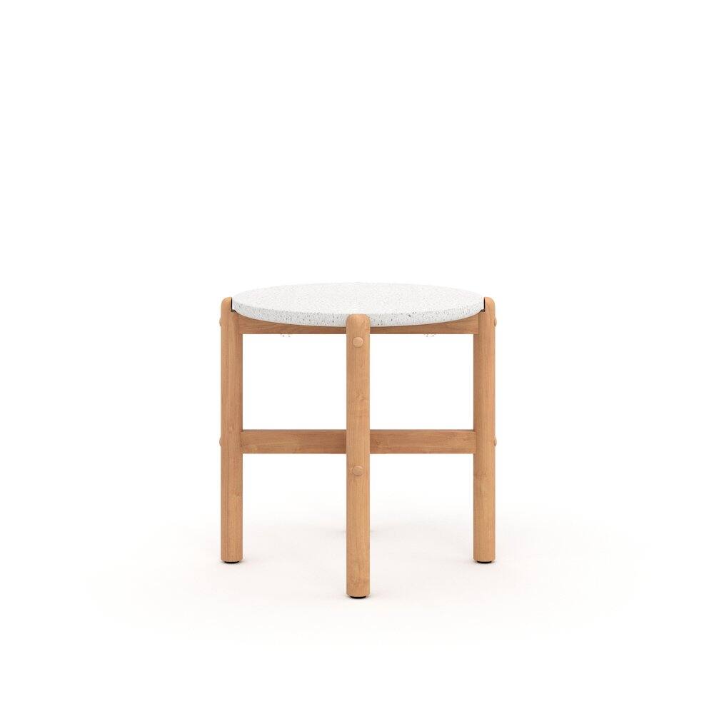 Alt View 1. New Classic Furniture - Solstice 19.4 in. Round Wood End Table with Terazzo Top - Brown.