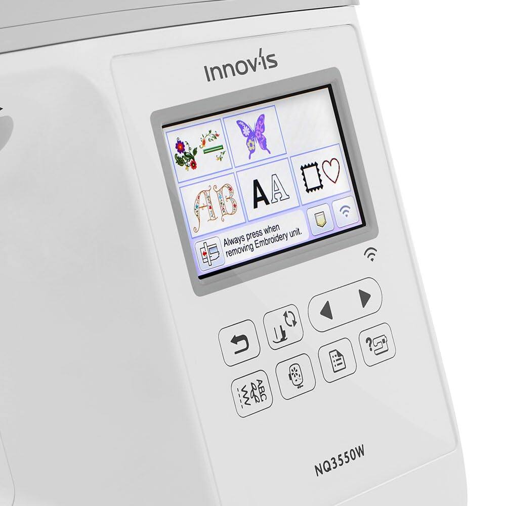 Innovis

Always press when removing Embroidery unit.

NQ3550W