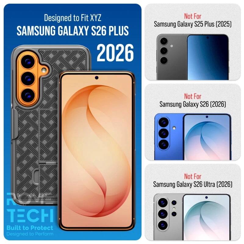 Designed to Fit XYZ  
SAMSUNG GALAXY S26 PLUS 2026  
Not For Samsung Galaxy S25 Plus (2025)  
Not For Samsung Galaxy S26 (2026)  
Not For Samsung Galaxy S26 Ultra (2026)  

Built to Protect  
Designed to Perform
