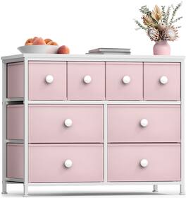Sorbus - 8 Drawers Chest Dresser with Knob Handle - Great for Household Storage and Organization - Pink