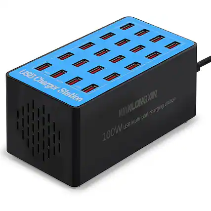 USB Charger Station, WANLONGZIN, 100W USB Multi-port charging station, SV20A LED