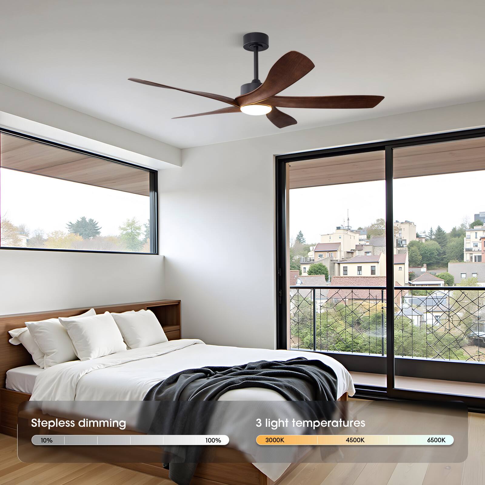 Stepless dimming 10% 100%  
3 light temperatures 3000K 4600K 6500K