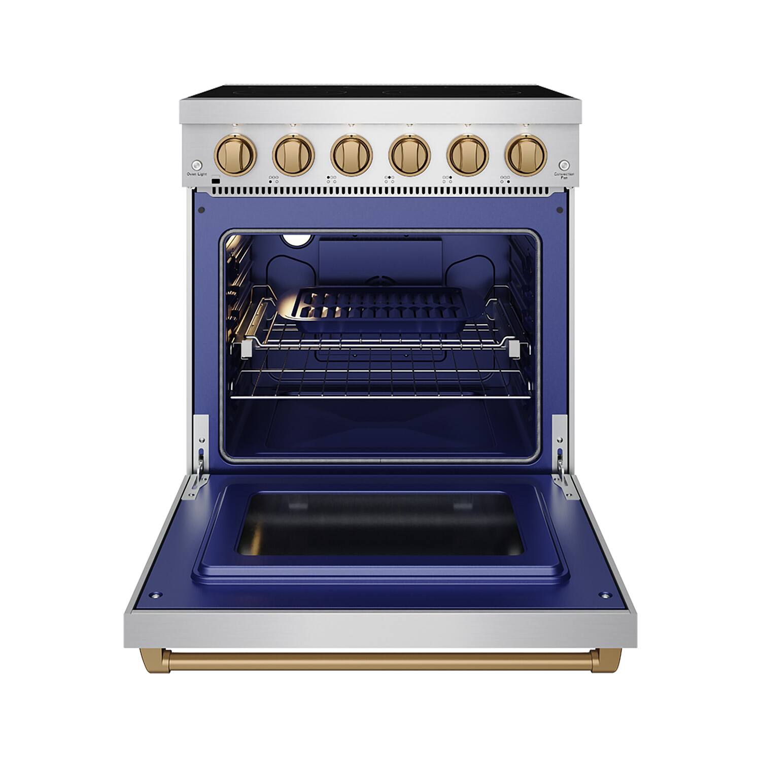 Alt View 1. Thor Kitchen - Gordon Ramsay Series by Thor Kitchen 4.55 Cu. Ft Freestanding Electric Range with Bronze Hardware - Stainless steel.