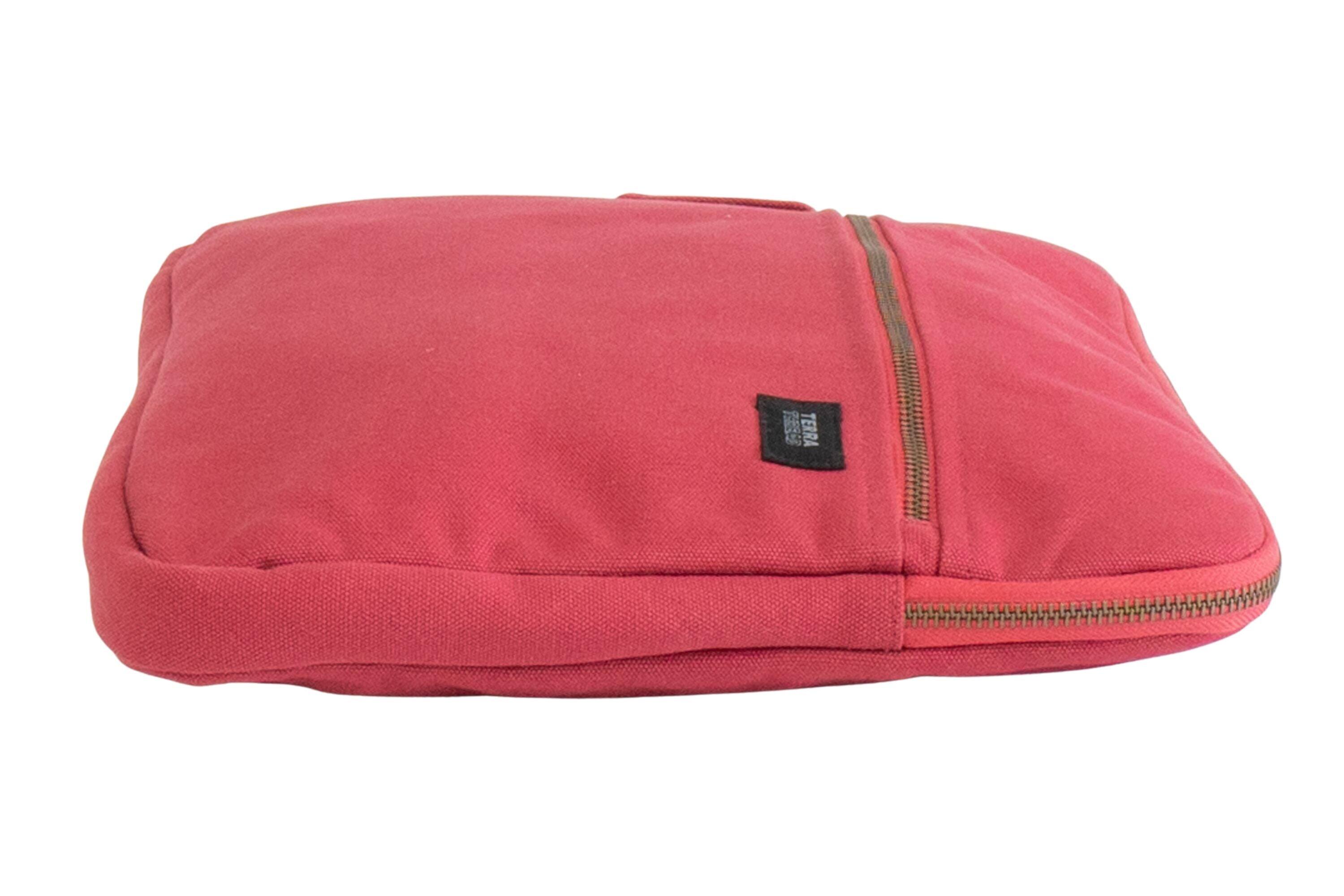 Alt View 1. Terra Thread - Organic Cotton Laptop Sleeve 15 inches - Ruby Red.