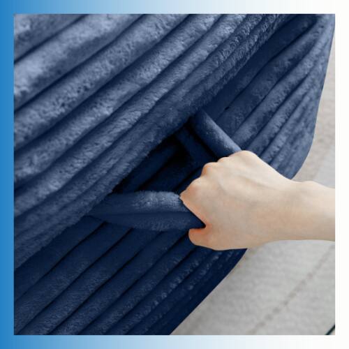 Back. GOODSILO - Oversized Bean Bag Chair with Armrests - Comfy Corduroy Lounge Floor Sofa for Living Room, Bedroom & Dorm - Blue.