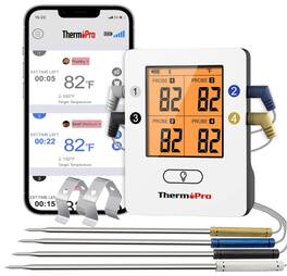 ThermoPro - TP25 650ft Wireless Meat Thermometer with 4 Meat Probes