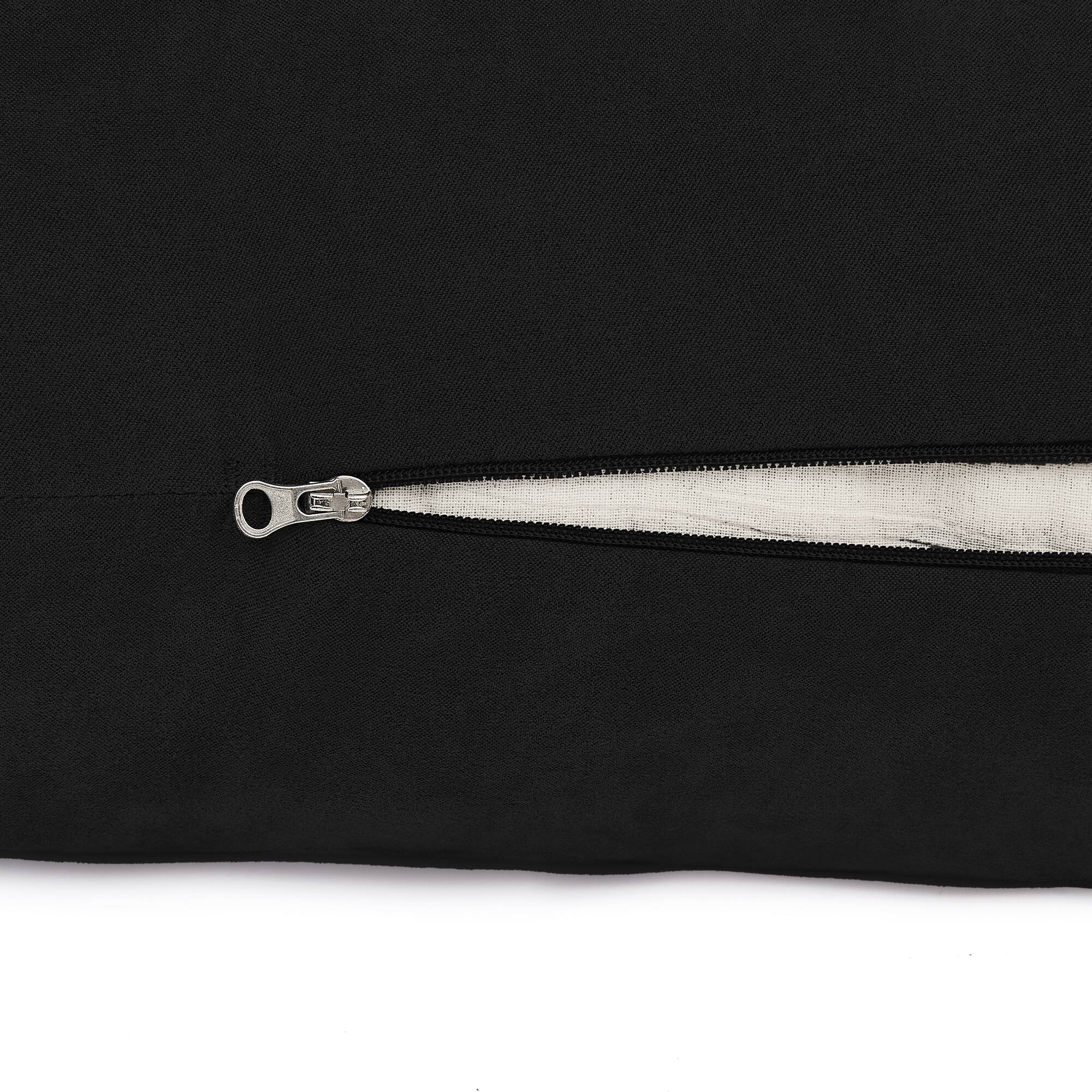 Back. Sweet Home Collection - Yoga Bolster Pillow Meditation Pillow w/Washable Cover & Carry Handle - Black.