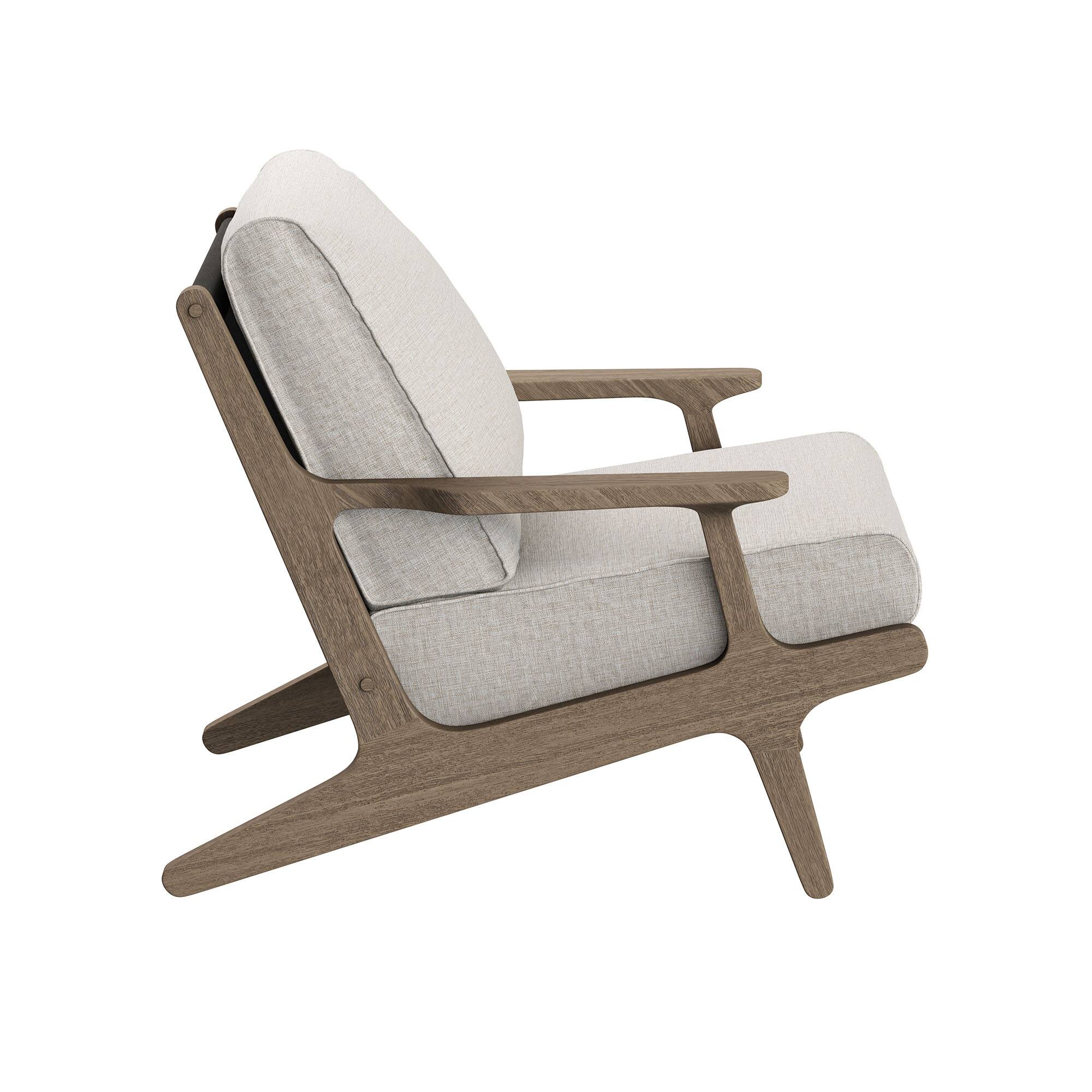 Alt View 4. Modway - Saratoga Outdoor Teak Wood Chair and Ottoman Set by Modway - Pebble.