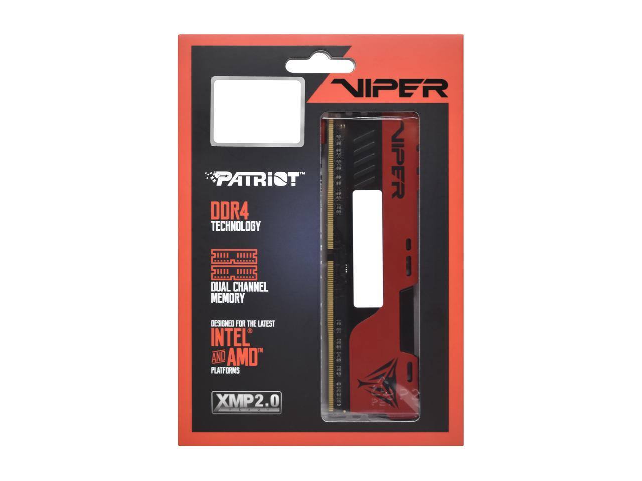 VIPER NIPER™ PATRIOT DDR4 TECHNOLOGY DUAL CHANNEL MEMORY DESIGNED FOR THE LATEST INTEL AND AMD™ PLATFORMS XMP2.0