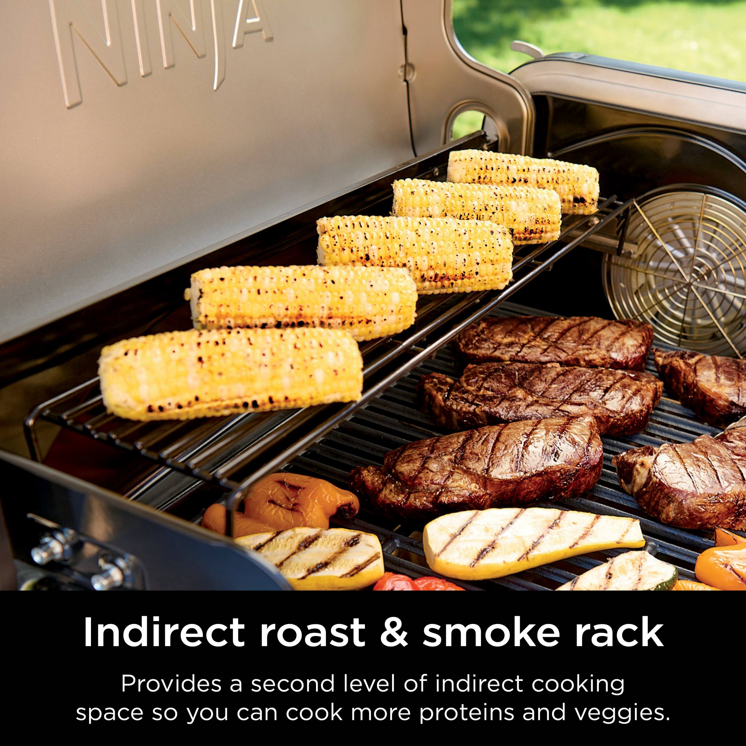 A. NINA Indirect roast & smoke rack Provides a second level of indirect cooking space so you can cook more proteins and veggies.