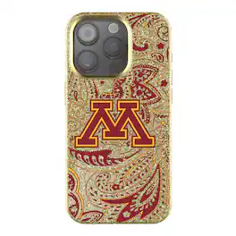 Keyscaper - NCAA - Minnesota Golden Gophers Paisley Bling iPhone Case - 15 - Gold