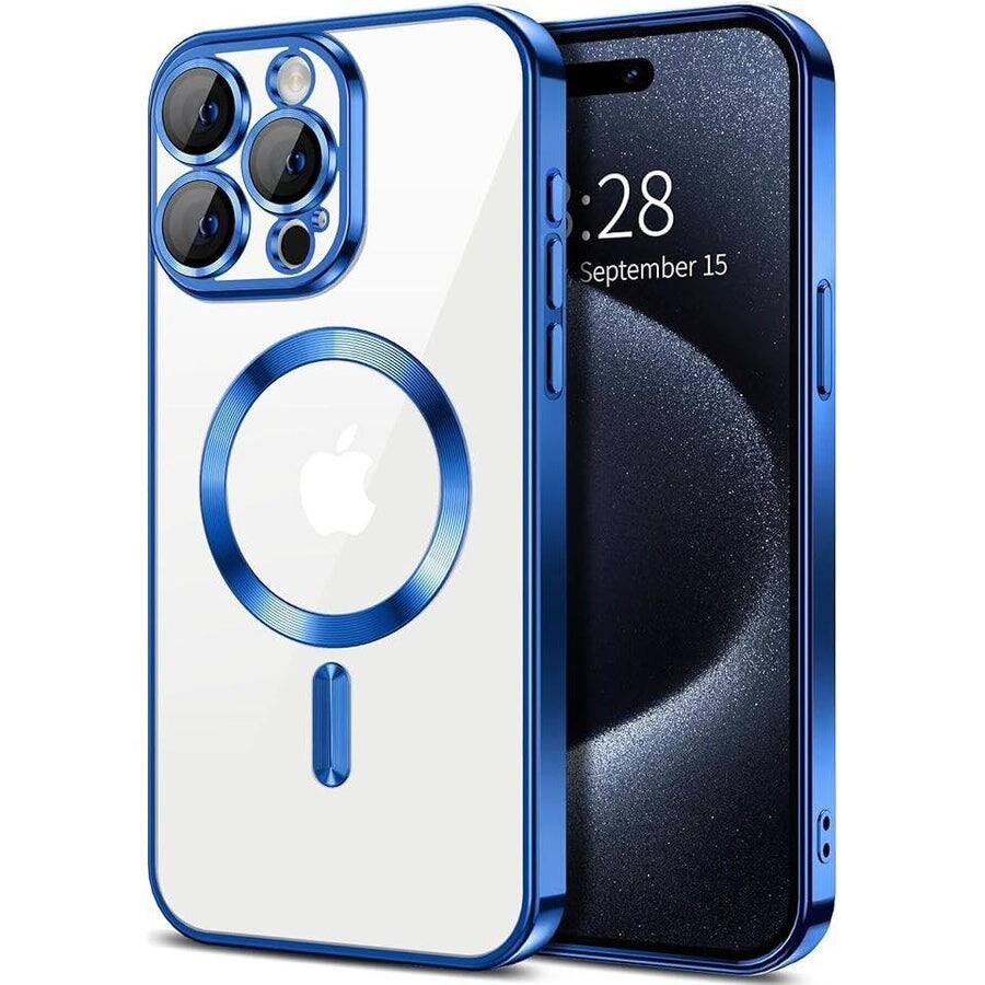 Front. Entronix - Entronix Magnetic Case for iPhone 16 Pro Max - Clear Luxury Glossy Protective Cover - Blue.