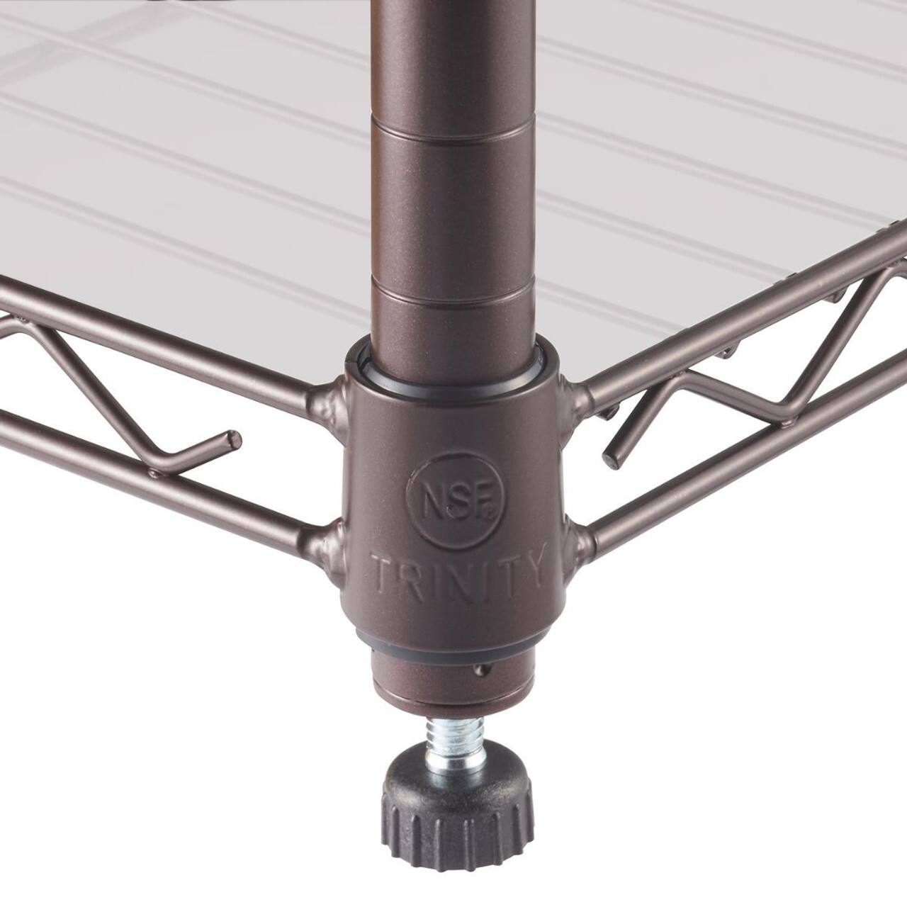 Alt View 14. TRINITY - 4-Tier 36x14x54 Commercial Wire Shelving NSF w/Liners Dark Bronze - Dark Bronze.