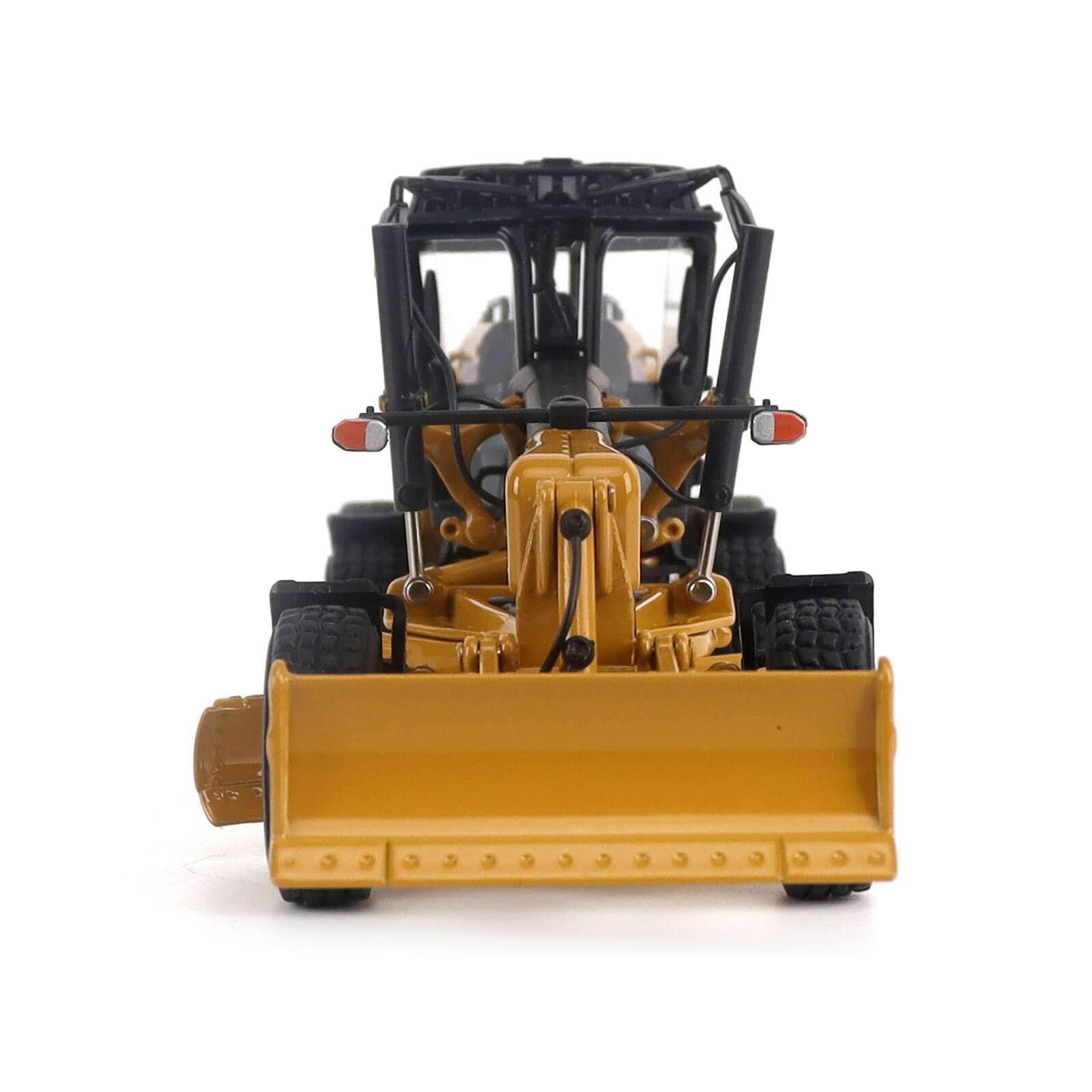 Alt View 4. Diecast Masters - CAT Caterpillar 140 JOY Motor Grader Yellow with Black Top "High Line" Series 1/50 Diecast Model by Diecast Masters.
