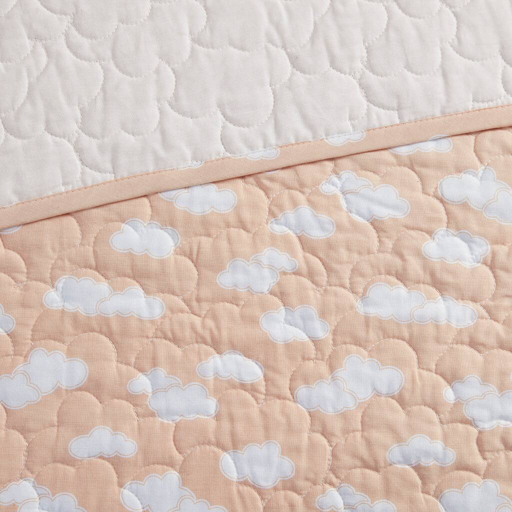 Alt View 5. Gracie Mills - Gracie Mills Singleton Sunny Days Reversible Cotton Quilt Set with Throw Pillow - Yellow/Coral.