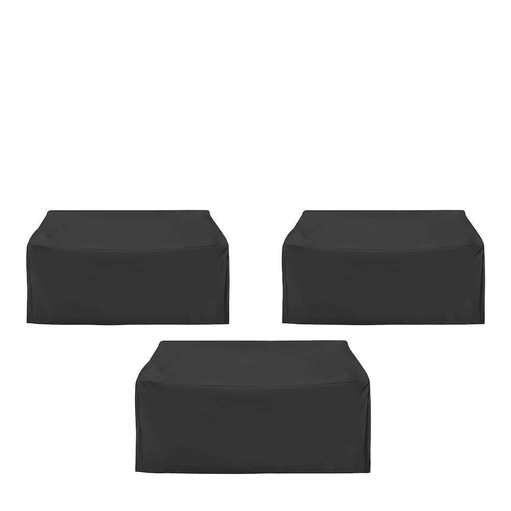 Left. Crosley Furniture - 3Pc Outdoor Sectional Furniture Cover Set - 3 Loveseats - Black.