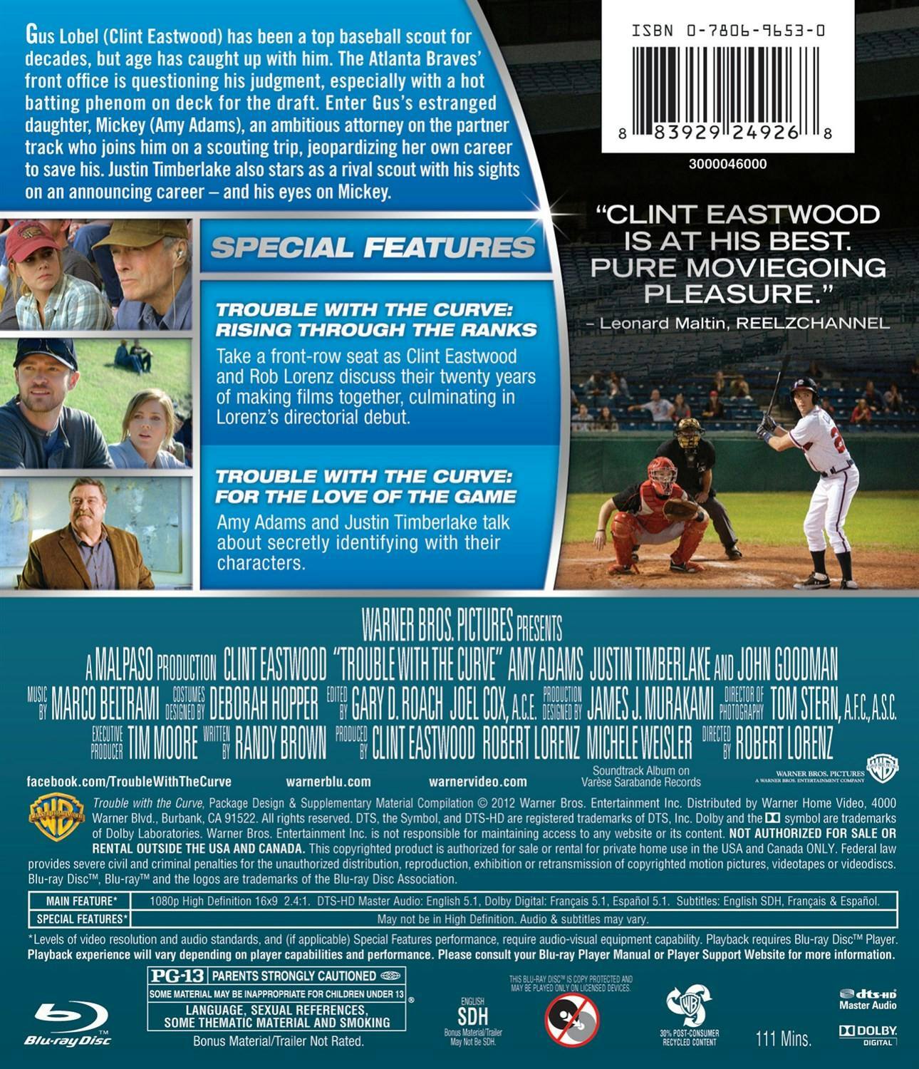 Back. Trouble With The Curve [Blu-ray].