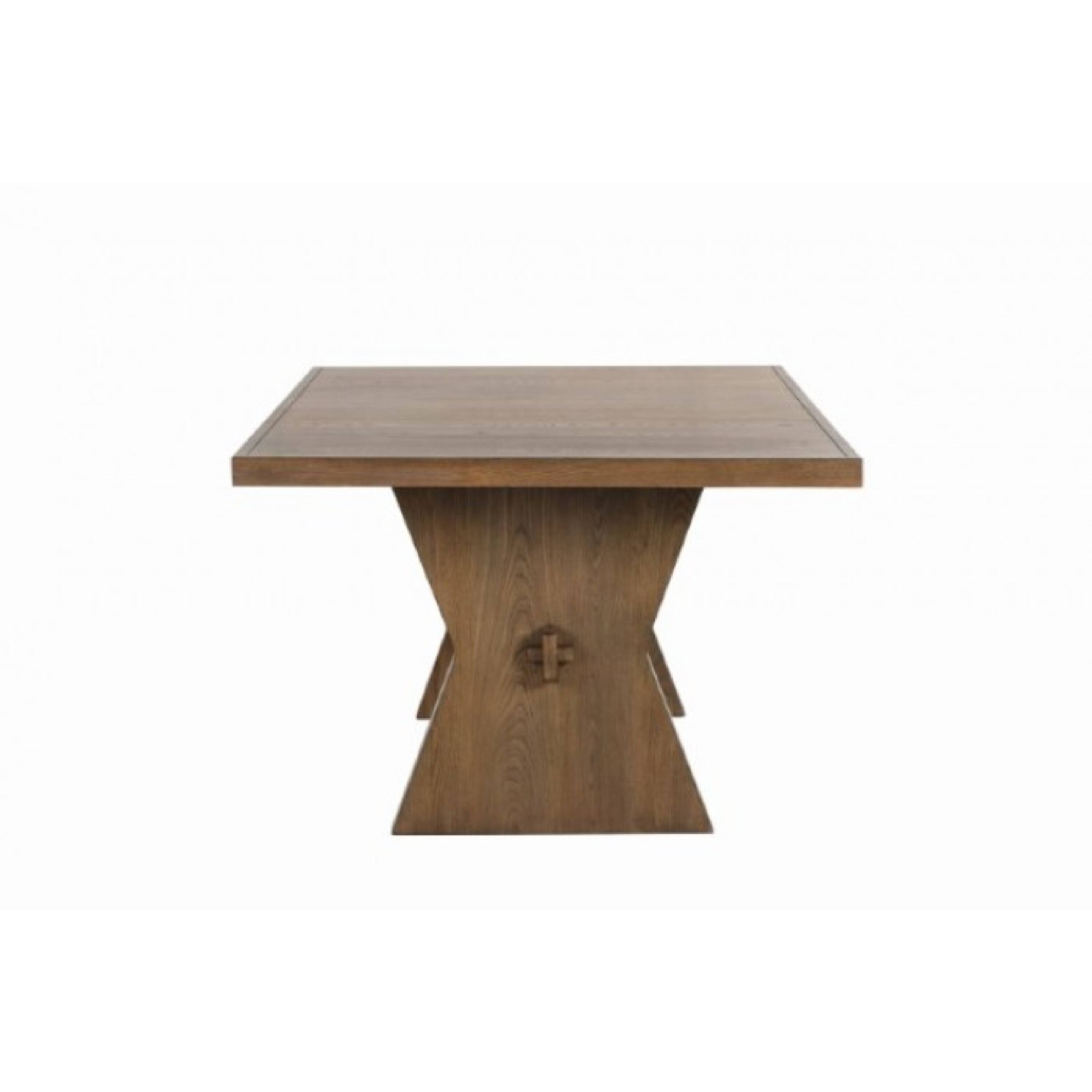 Alt View 2. Manhattan Lane - Zivy Dining Table, 78 Inch Modern Farmhouse Hourglass Oak Brown Wood - Rustic Oak.