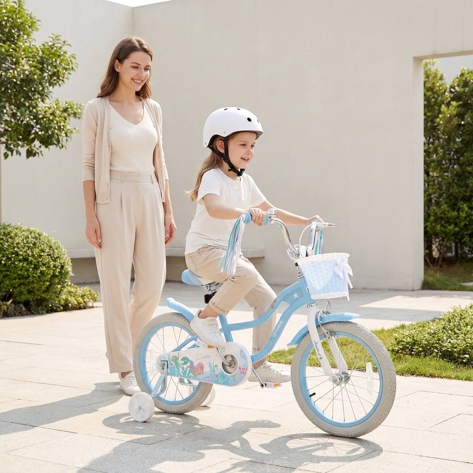 Alt View 2. Costway - Costway 16" Kids Bike Toddler Bicycle with Training Wheels Hand & Coaster Brakes Handlebar - Blue.
