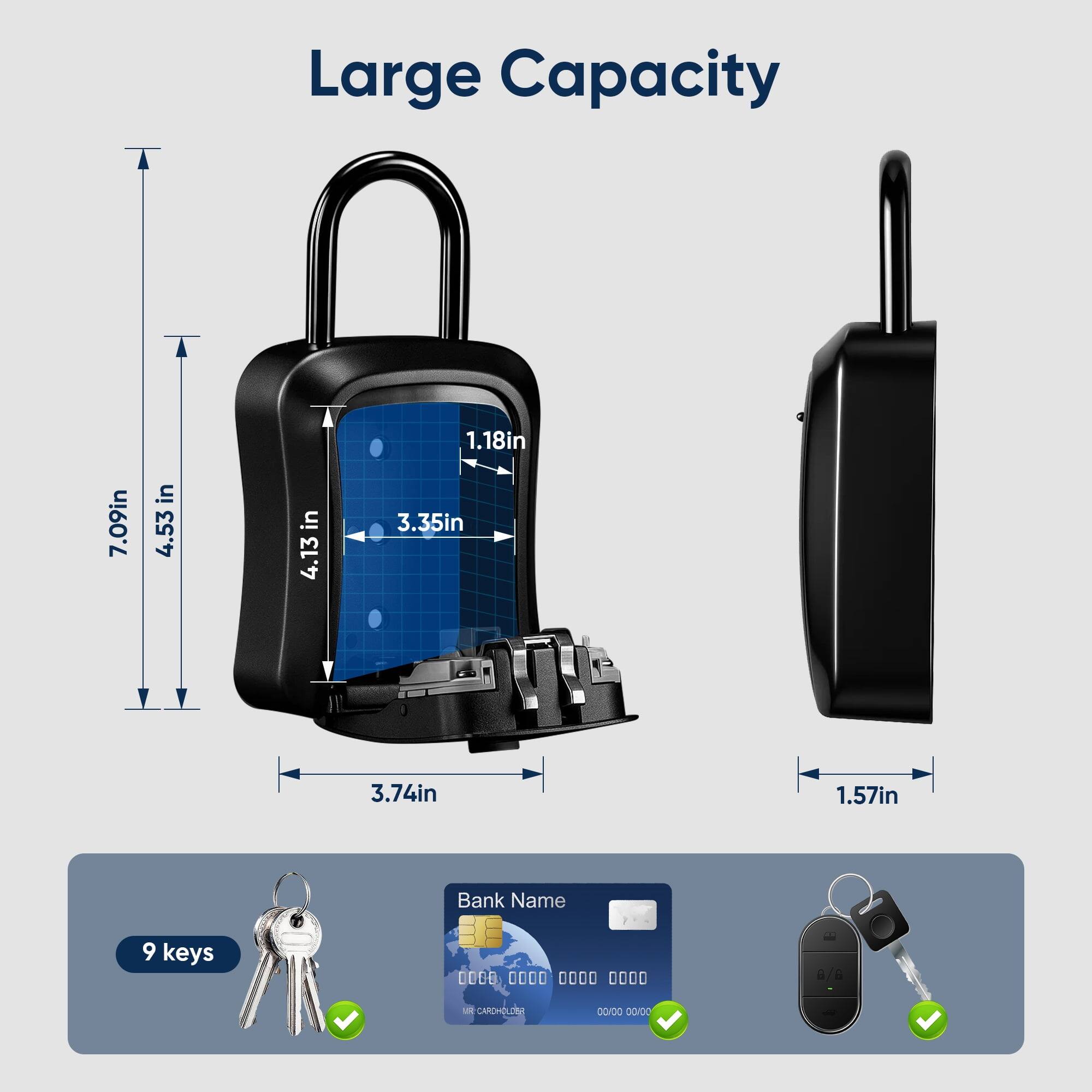 Large Capacity

7.09in
4.53in
4.13in
1.18in
3.35in
3.74in
1.57in

Bank Name

9 keys

0000 0000 0000 0000

CARDHLET

00/00

DO/DO