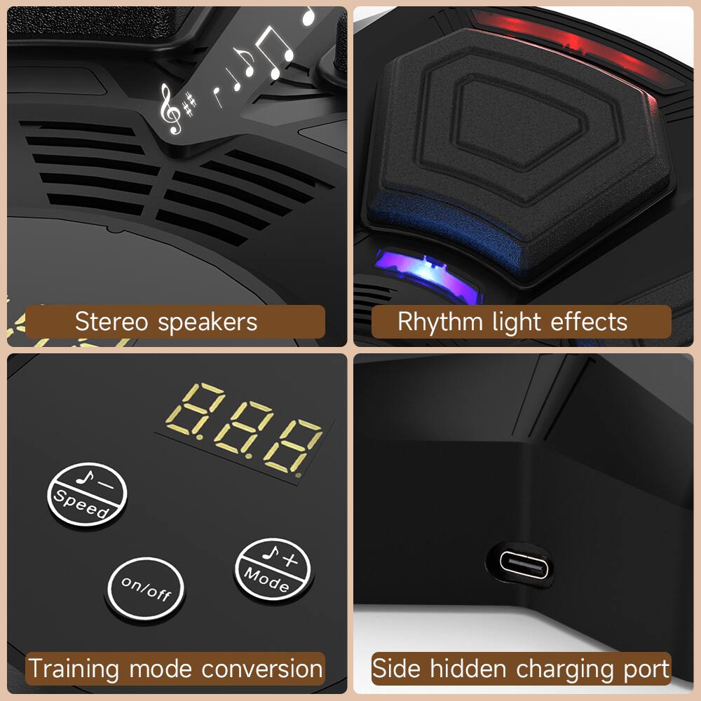 - Stereo speakers
- Rhythm light effects
- Training mode conversion
  - Speed on/off
  - Mode
- Side hidden charging port