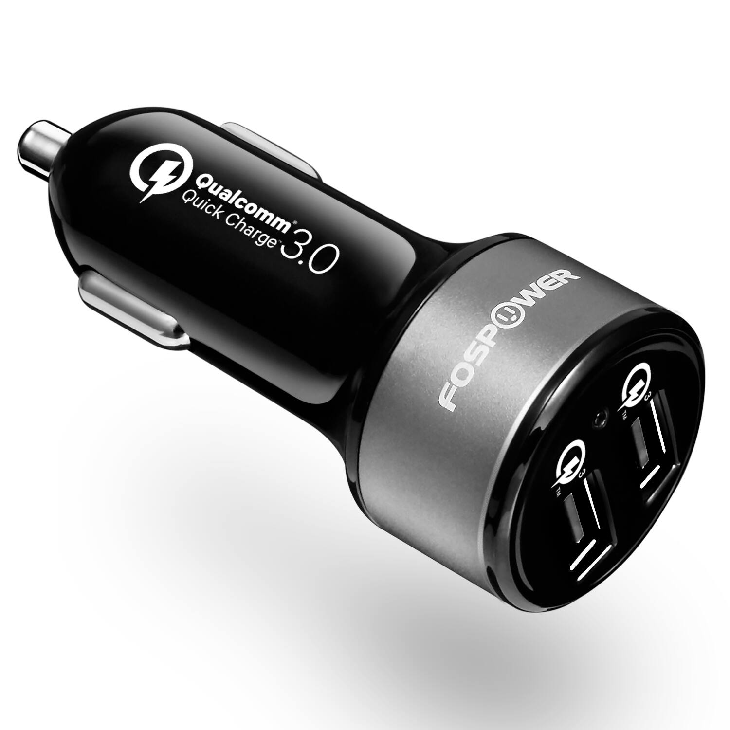 FosPower - QC 3.0 USB Car Charger For iPhone 16 Pro Max Plus, 36W USB Car Adapter Dual Port Quick Charge Fast Port For iPhone 15 14 - Multi